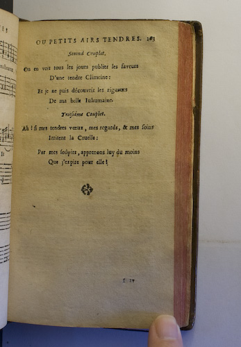 page 103 : Couplet : Ah! si mes tendres yeux. / On en voit tous les jours publier.