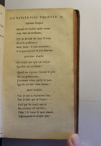 page 13 : Couplet : Ne croyez pas que vos mpris. / On m'a v souffrir mille maux. / Plus je vois la charmante Iris.