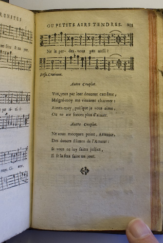 page 253 : Couplet : Ne vous mocquez point, Attenice. / Vos yeux par leur douceur extrme.