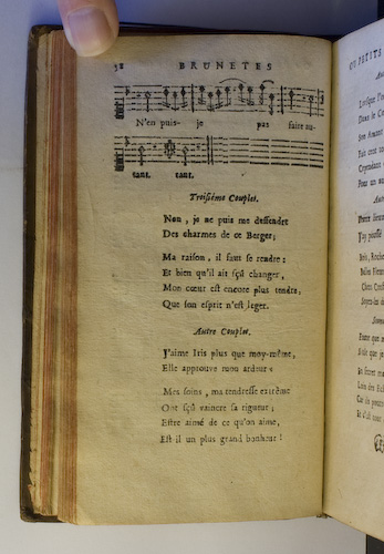 page 58 : Couplet : J'aime Iris plus que moy-mme. / Non je ne puis me dfendre.