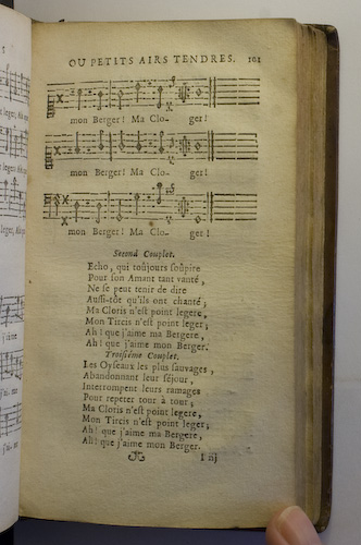 page 101 : Couplet : Echo qui tojours sopire. / Les Oyseaux les plus sauvages.