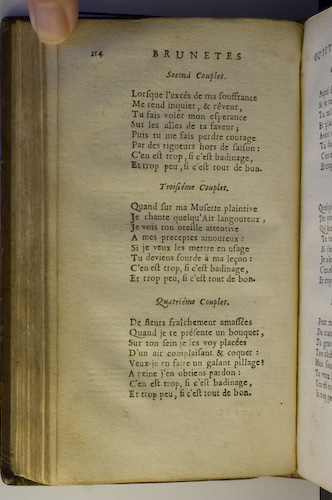 page 114 : Couplet : De fleurs frachement amasses. / Lorsque l'excs de ma souffrance. / Quand sur ta Musette plaintive.