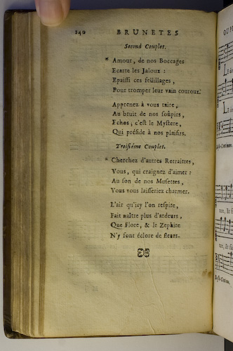 page 140 : Couplet : Amour, de nos Boccages. / Chercher d'autres Retraites.