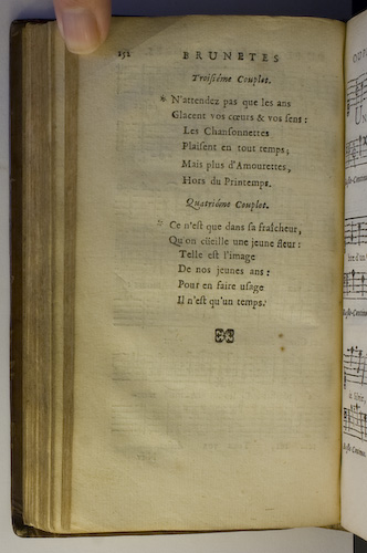 page 152 : Couplet : Ce n'est que dans sa fracheur. / N'attendez pas que les ans.