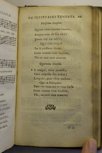 page 221 : Couplet : Quittez vtre humeur mutine. / Si malgr vtre jeunesse.