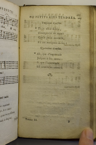 page 265 : Couplet : Ah! que d'inquietude. / Tircis est-il fidelle.