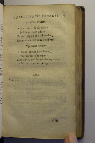 page 29 : Couplet : Philis moins inconstante. / Pour sortir de sa chane.