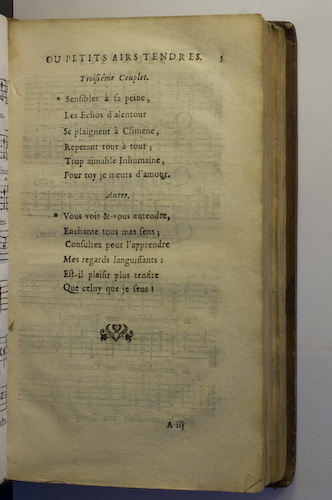 page 5 : Couplet : Sensibles  sa peine. / Vous voir, & vous entendre.