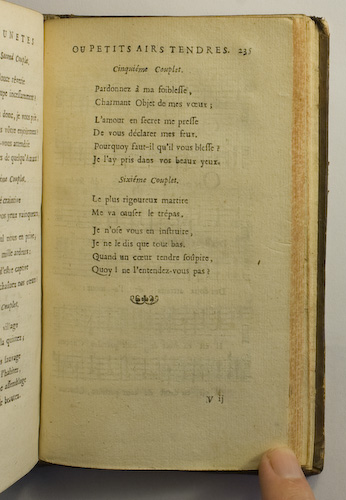 page 235 : Couplet : Pardonnez  ma foiblesse. / Le plus rigoureux martyre.