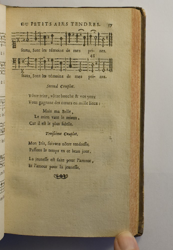 page 57 : Couplet : Vtre teint, vtre bouche & vos yeux. / Mon Iris, suivons ntre tendresse.