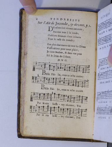 page 8 : Couplet : Belle Philis, veux-tu m'en croire. / De nôtre sort vivons contens.